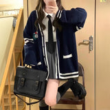 トリムホワイトネイビーカーディガン