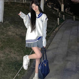 ブルーホワイトニットベスト