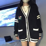 トリムホワイトネイビーカーディガン