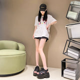 シアーリボンレーススポーツサンダル