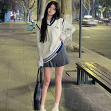 ブルーホワイトニットベスト