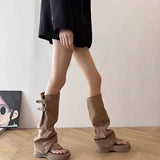 スウェードレッグウォーマーサンダル