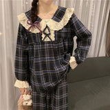 タータンチェックフリルルームウェア