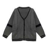 モノトーンルーズケーブルカーディガン