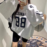 Vネックトラックナンバースウェット