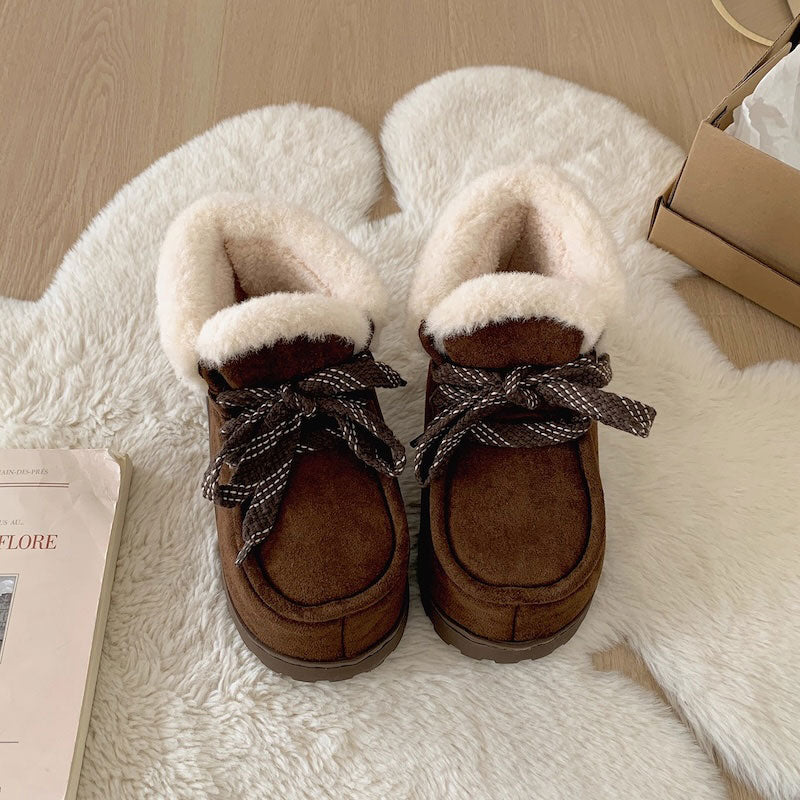 ショートムートンレースアップブーツ