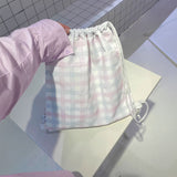 パステルギンガムナップザック