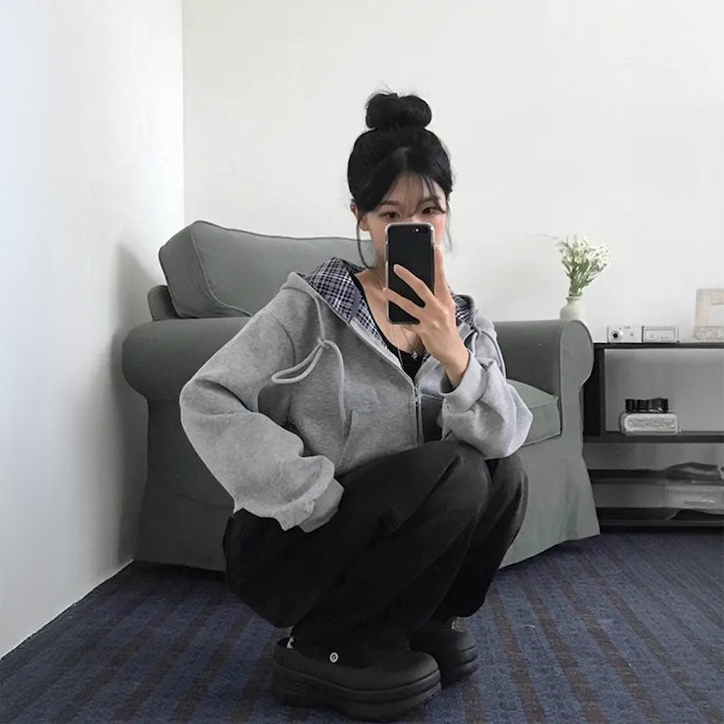 インナーチェックパーカー