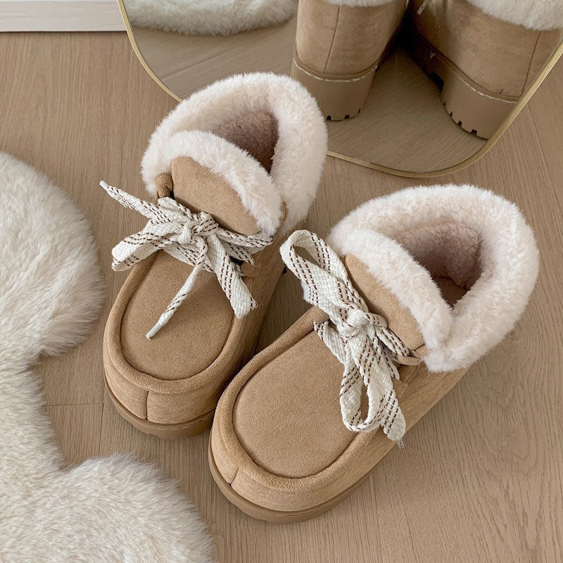 ショートムートンレースアップブーツ