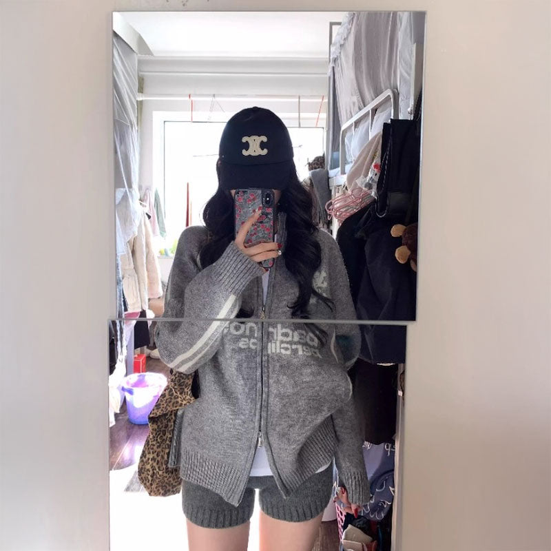 スポーツトラックニットブルゾン