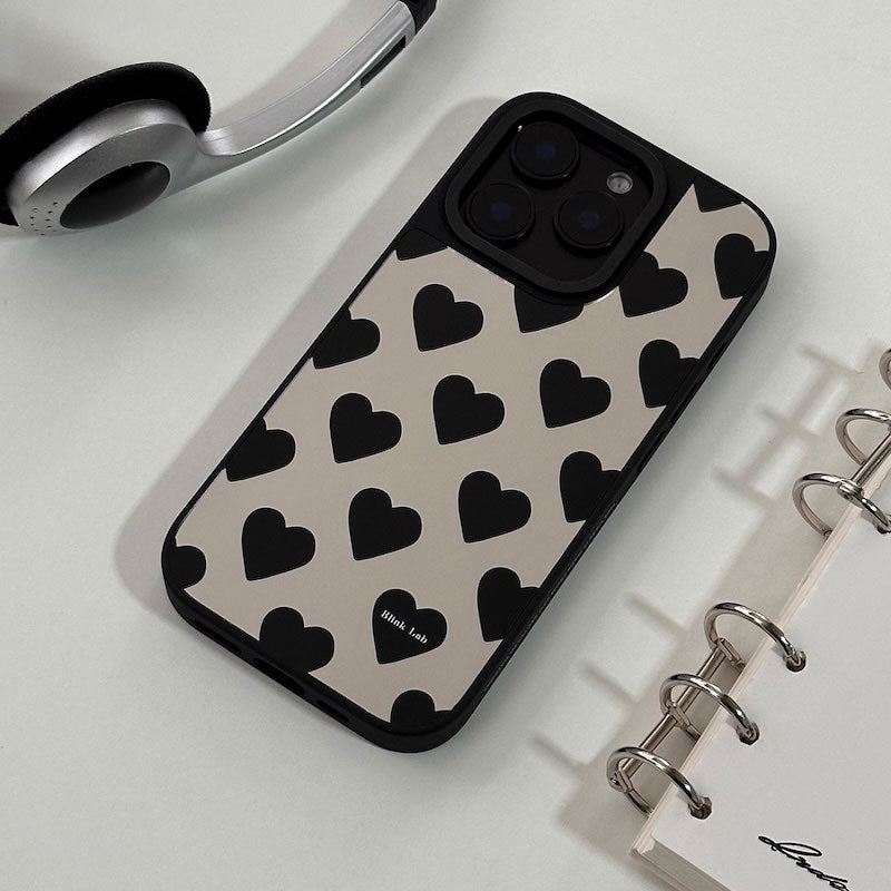 モダンハートパターンiPhoneケース