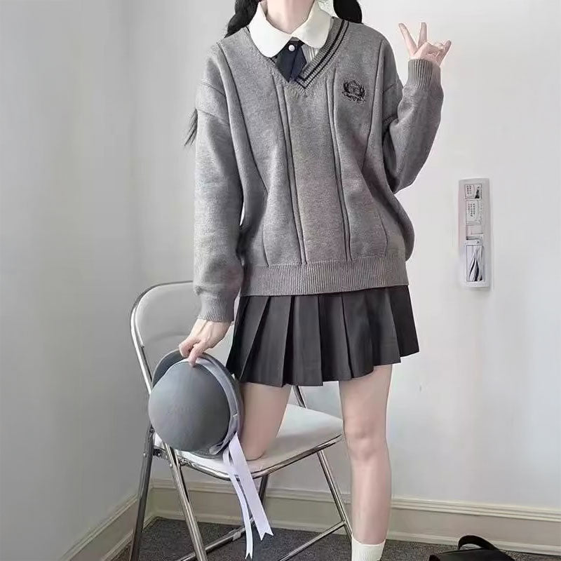 ストライプリブアクセントセーター