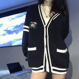 トリムホワイトネイビーカーディガン