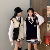 トリコロールアクセントニットベスト