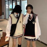 トリコロールアクセントニットベスト