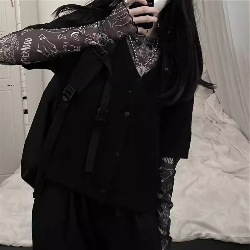 グラフィックシースルートップス