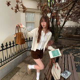 ラウンドカラーソフトブラウス