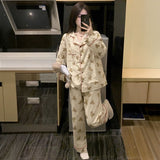 ベアパターントリムラインルームウェア