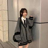 モノトーンルーズケーブルカーディガン