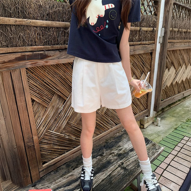 スタンダードカラータックハーフパンツ