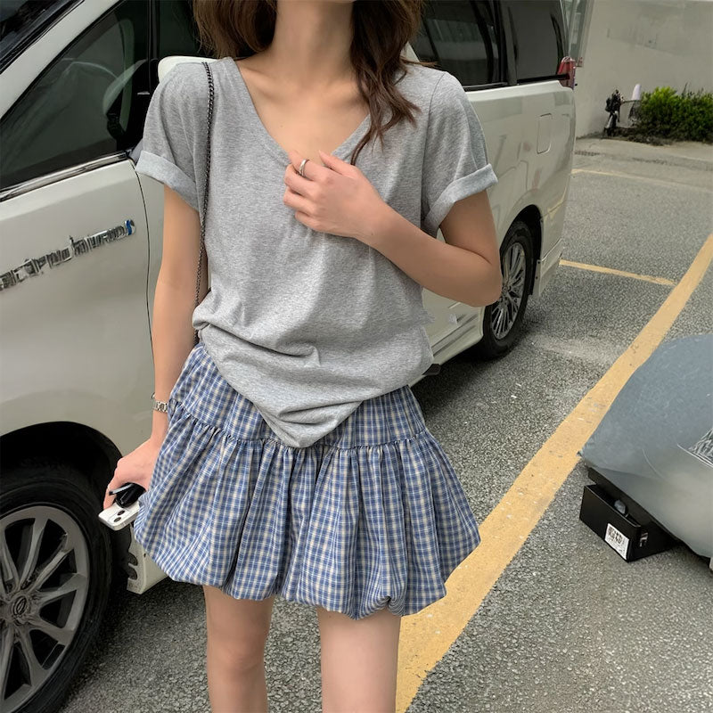 タータンティアードバルーンスカート