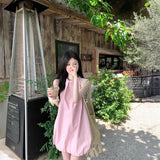 ホルダーネックドロストバルーンワンピース