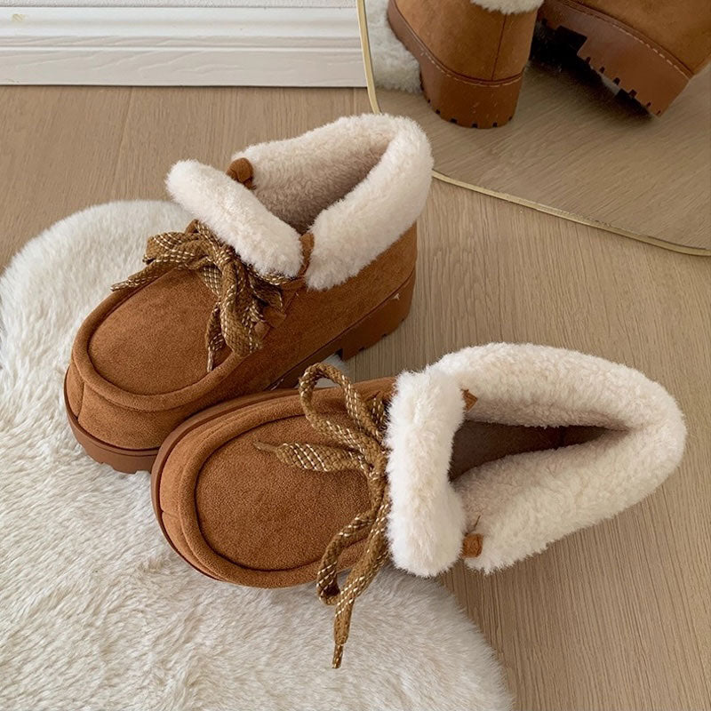 ショートムートンレースアップブーツ