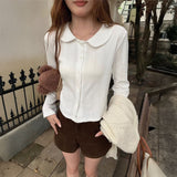 ラウンドカラーソフトブラウス