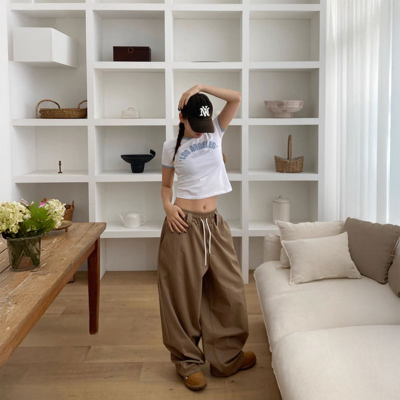 ブルーパッチワイドカーゴパンツ