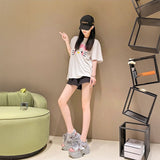 シアーリボンレーススポーツサンダル