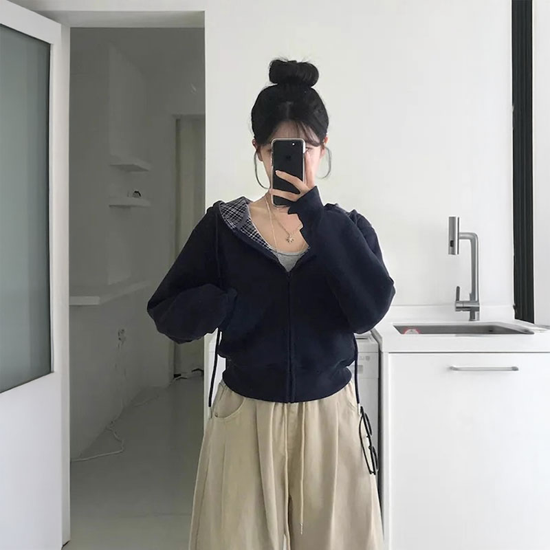 インナーチェックパーカー