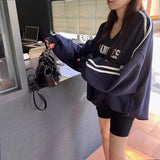 Vネックトラックナンバースウェット