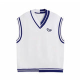 ブルーホワイトニットベスト