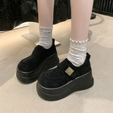 スウェードベルトハイソールローファー