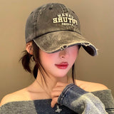 ダメージウォッシュロゴキャップ