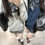 無地カラースクールカーディガン