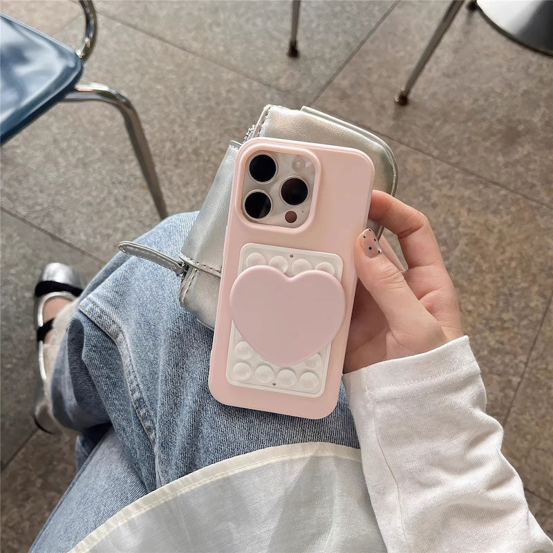 【iPhone17対応】ハートコントラスト吸盤iPhoneケース