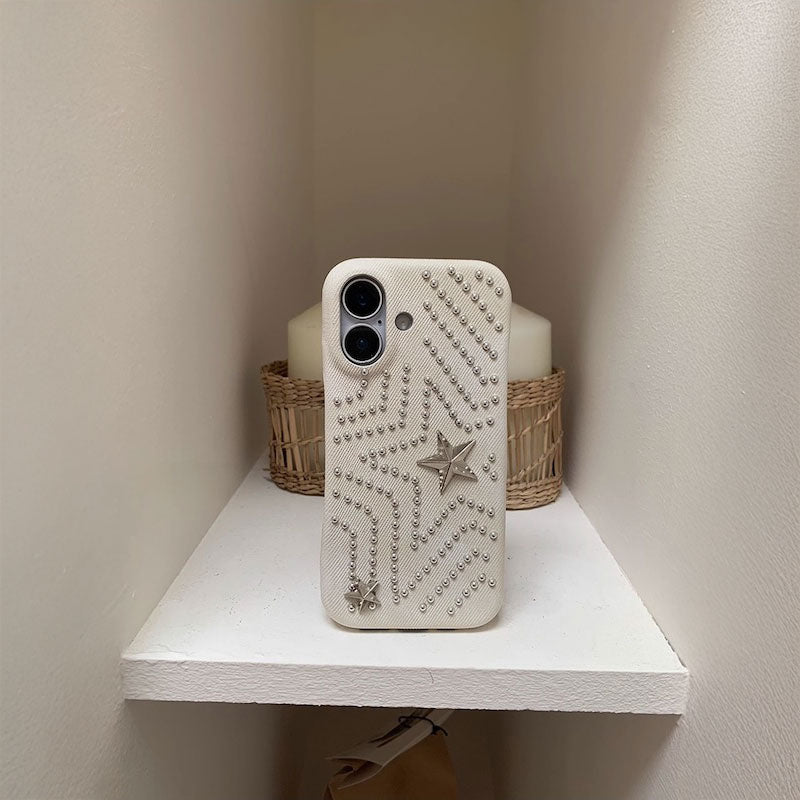 デニムスタッズスターiPhoneケース