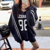 Vネックトラックナンバースウェット