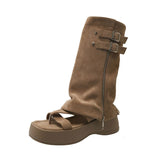 スウェードレッグウォーマーサンダル