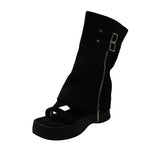 スウェードレッグウォーマーサンダル