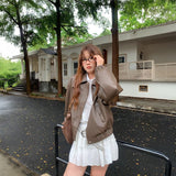 シンプルレザーブルゾン