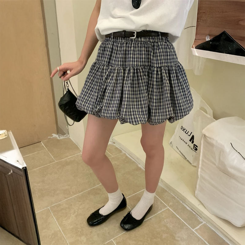 タータンティアードバルーンスカート