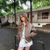 シンプルレザーブルゾン