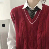 シンプルカラーニットベスト