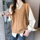 シンプルカラーニットベスト