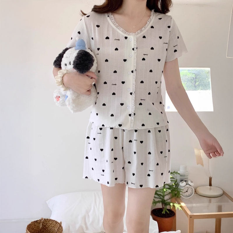 ハートパターンリブルームウェア