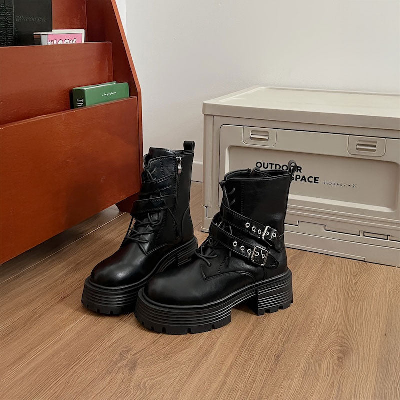 2typeダブルベルトミドルブーツ