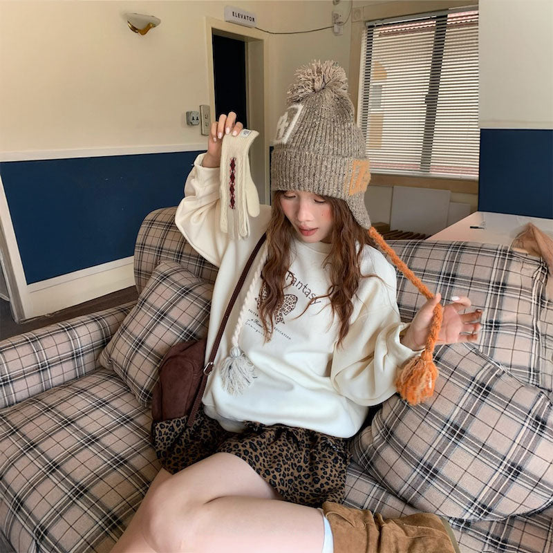 リボンレオパードスウェット