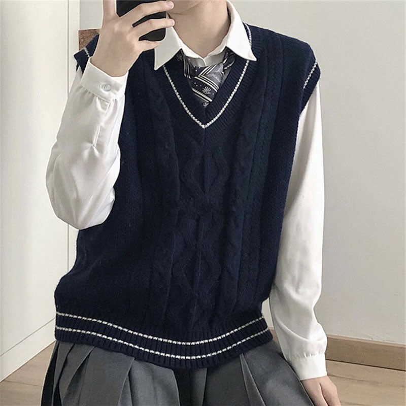 シンプルカラーニットベスト